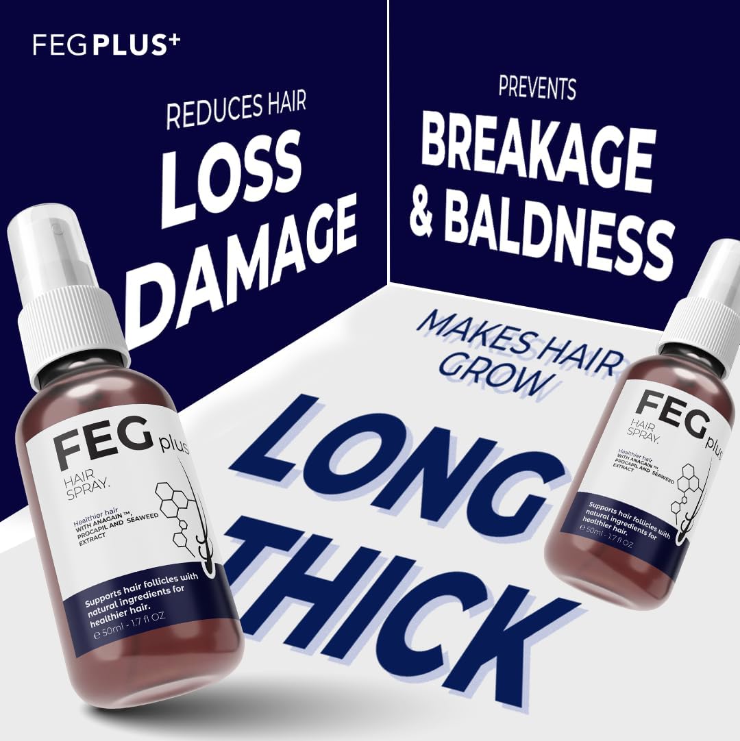 FEGPLUS Minoxidil Hair & Beard Growth Serum (50ml), Seaweed & Rosemary Extract Water, Minoxidil 5% Hair Growth Treatment